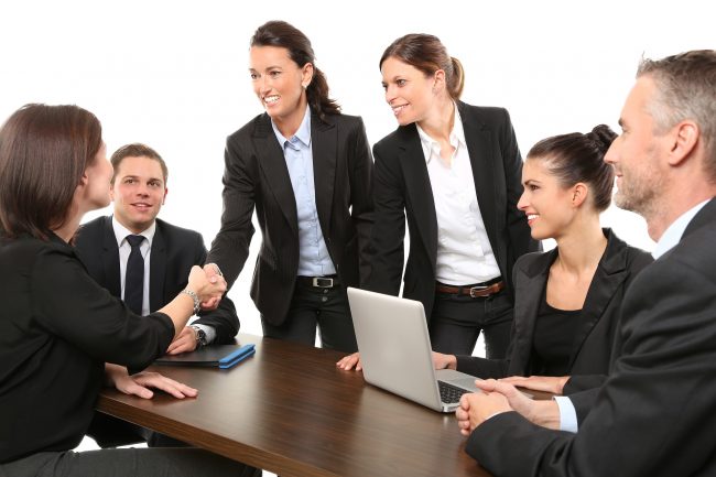 group of business people networking