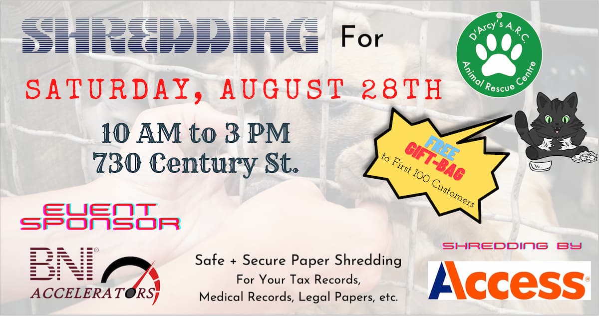 Charity Event Shredding For D'Arcy's ARC Fundraiser BNI Accelerators